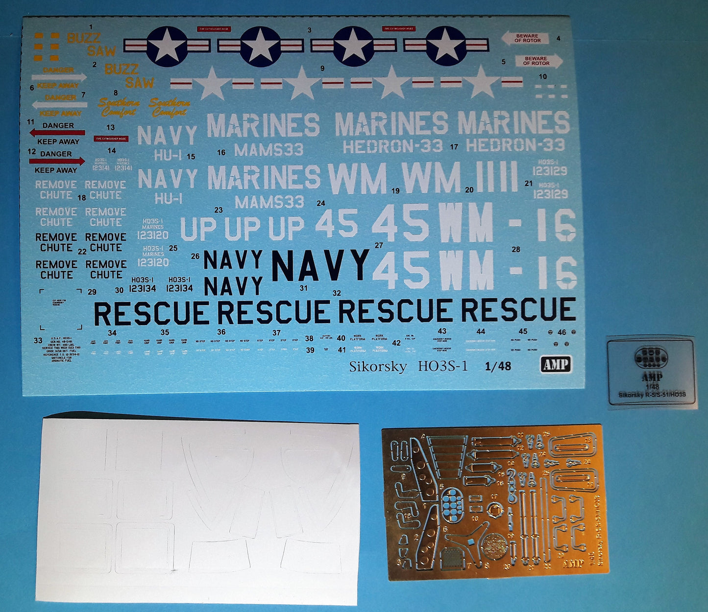 AMP AMP48001 1:48 Sikorsky HO3S-1 USN and Marines with etched parts