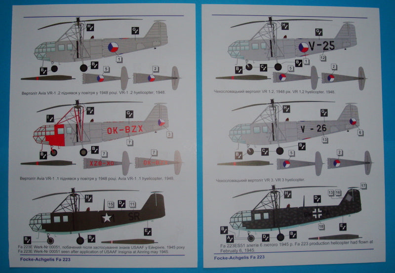 AMP 72005 Fa-223 Luftwaffe/Avia VR-3 with Etched Parts & Masks 1:72