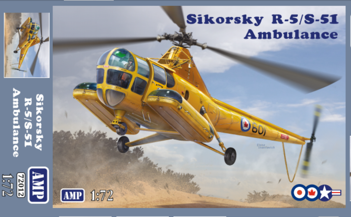 AMP AMP72012 1:72 Sikorsky R-5/S-51 Ambulance
