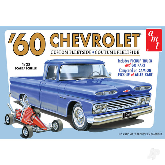 AMT 1063 1960 Chevy Custom Fleetside Pickup w/Go Kart 2T 1:25 Model Kit