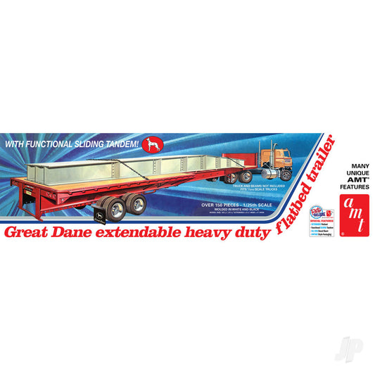 AMT 1111 Great Dane Extendable Flat Bed Trailer 1:25 Model Kit