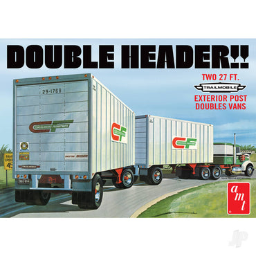 AMT 1132 Double Header Tandem Van Trailers 1:25 Model Kit