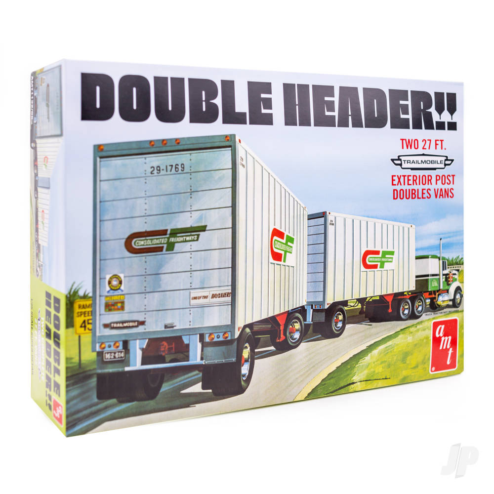 AMT 1132 Double Header Tandem Van Trailers 1:25 Model Kit
