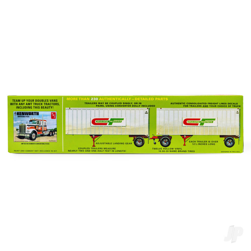 AMT 1132 Double Header Tandem Van Trailers 1:25 Model Kit