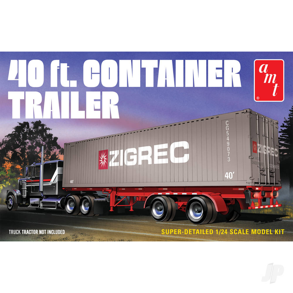 AMT 1196 40ft Semi Container Trailer 1:25 Model Kit