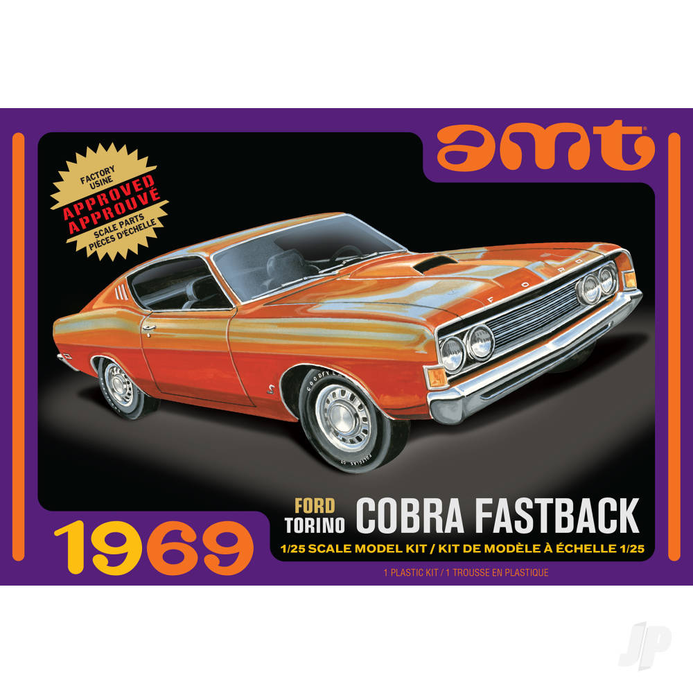 AMT 1217 1969 Ford Torino Cobra Fastback 2T 1:25 Model Kit