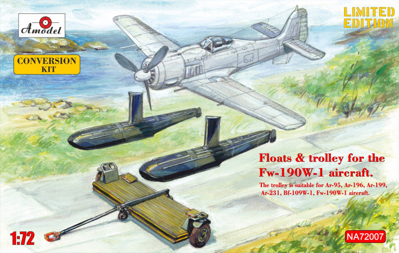 A-Model AMUNA72007 1:72 Floats & trolley for Focke-Wulf Fw-190W-1 fighter