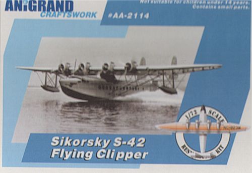 Anigrand Craftswork ANIG2114 1:72 Sikorsky S-42 flying boat
