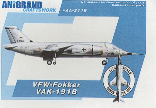 Anigrand Craftswork ANIG2119 1:72 VFW-Fokker VAK-191B German vector thrust VTOL