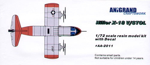 Anigrand 2011 Hiller X-18 Tilt-wing VTOL Experiment 1:72