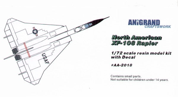 Anigrand 2018 North-American XF-108 Rapier Mach 3 Fighter 1:72