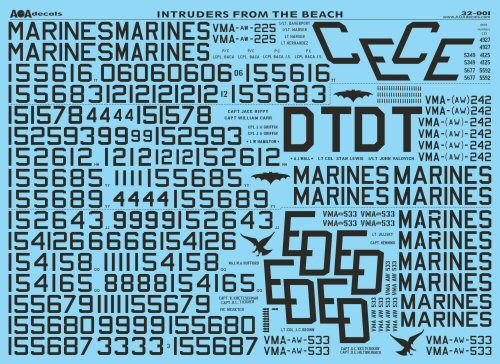 AOA 32001 USMC A-6A Intruder Vietnam Decals Beach-Based 1:32