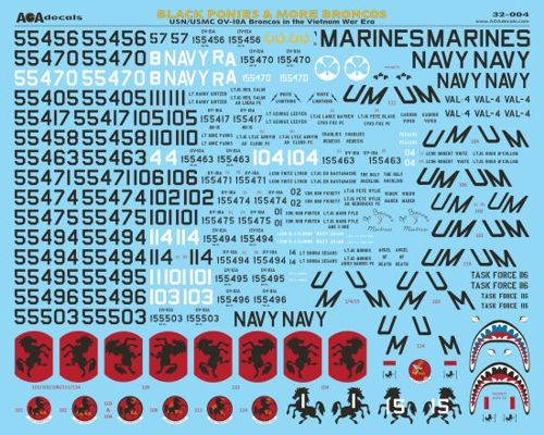 AOA 32004 OV-10A Bronco Black Ponies Vietnam War Decals 1:32