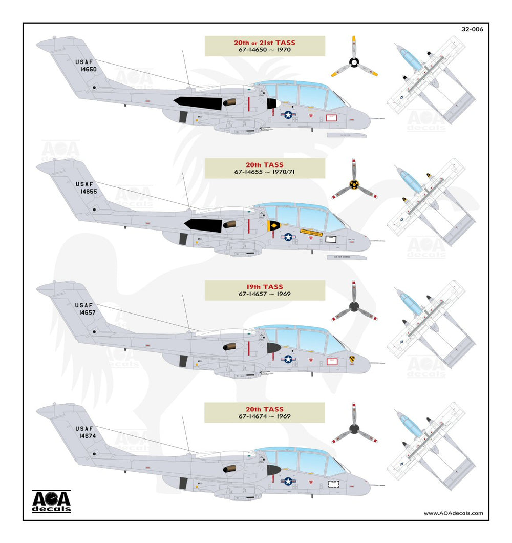 AOA Decals AOA32006 1:32 North-American/Rockwell OV-10A Broncos