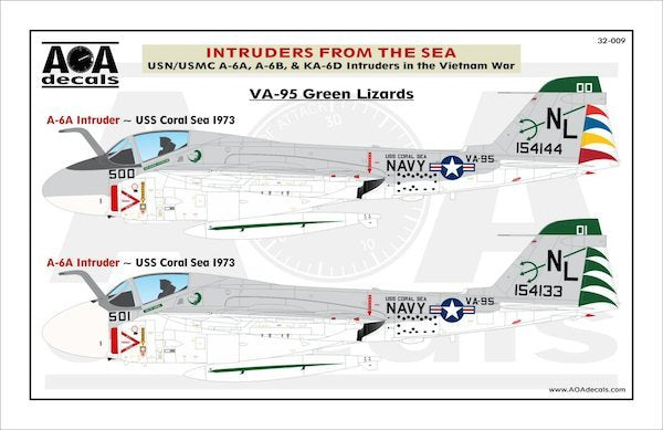 AOA 32009 USN/USMC A-6A/B/KA-6D Intruder Vietnam Decals 1:32
