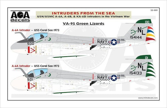 AOA 32009 USN/USMC A-6A/B/KA-6D Intruder Vietnam Decals 1:32