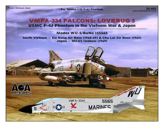 AOA 32021 USMC F-4J Phantom VMFA-334 Vietnam/Japan Decals 1:32