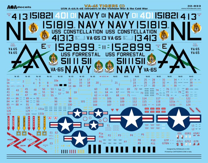 AOA Decals AOA32023 1:32 VA-65 TIGERS