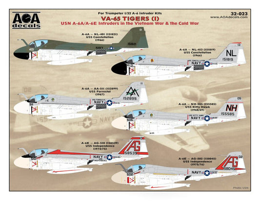 AOA Decals AOA32023 1:32 VA-65 TIGERS
