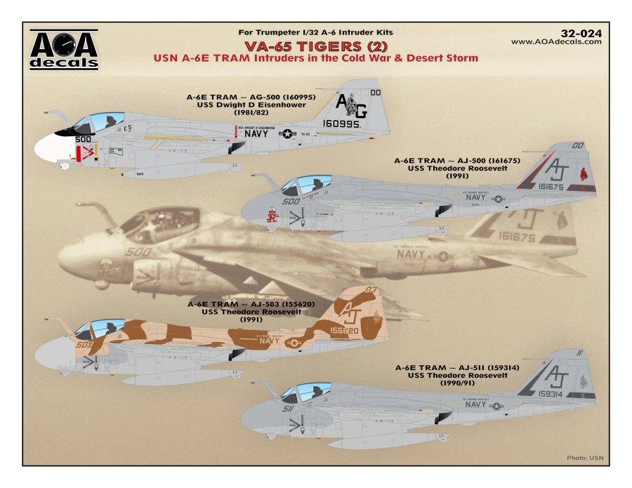 AOA Decals AOA32024 1:32 VA-65 TIGERS