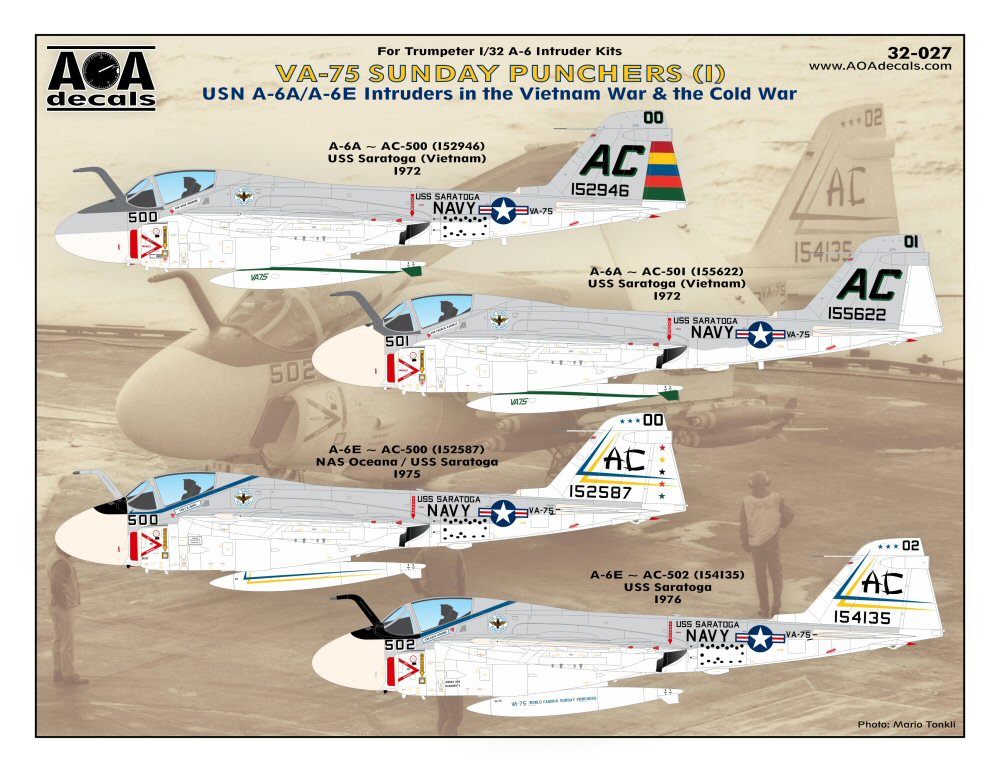 AOA Decals AOA32027 1:32 VA-75 SUNDAY PUNCHERS