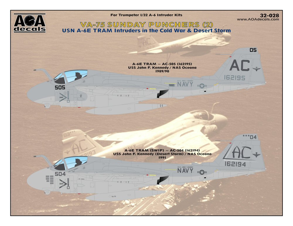 AOA Decals AOA32028 1:32 VA-75 SUNDAY PUNCHERS