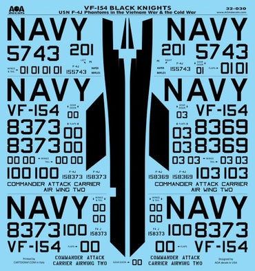 AOA Decals AOA32030 1:32 VF-154 Black Knights