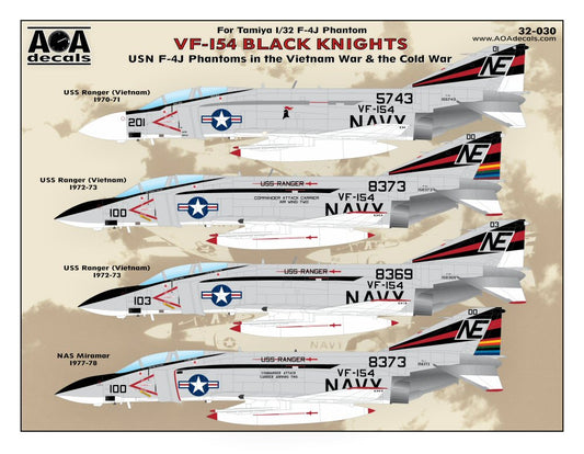 AOA Decals AOA32030 1:32 VF-154 Black Knights