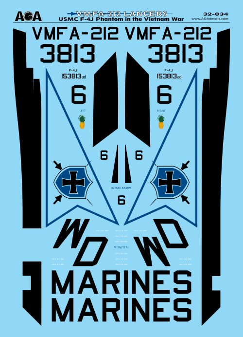 AOA Decals AOA32034 1:32 VMFA-212 Lancers