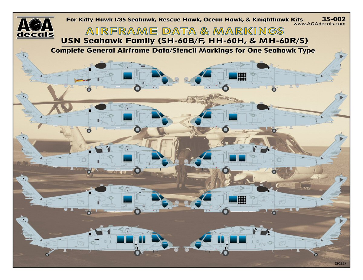AOA Decals AOA35002 1:35 airframe Data & Markings