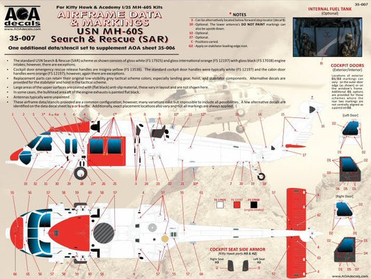 AOA Decals AOA35007 1:35 Airframe Data & Markings