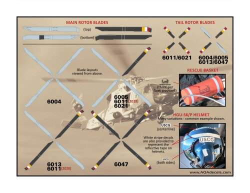 AOA Decals AOA35008 1:35 Sikorsky MH-60T JAYHAWK CGAS Kodiak & CGAS New Orleans