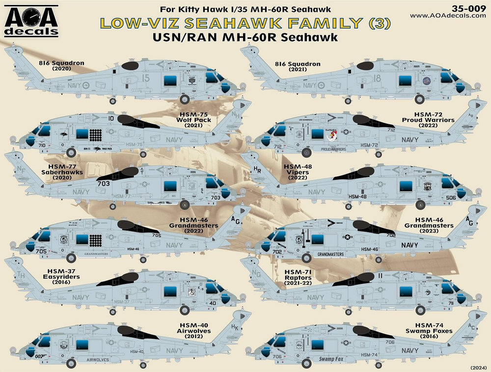 AOA Decals AOA35009 1:35 LOW-VIZ SEAHAWK FAMILY