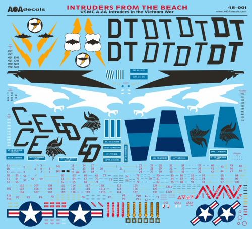 AOA 48001 USMC A-6A Intruder Vietnam Decals Beach-Based 1:48