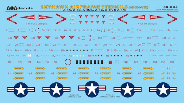 AOA Decals AOA48004 1:48 Douglas Skyhawk Airframe Stencils