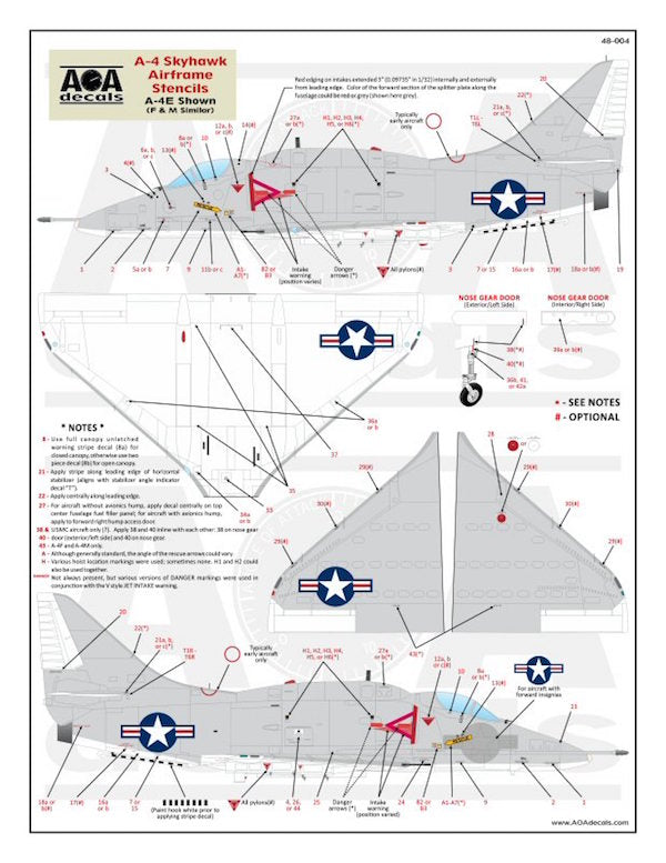 AOA Decals AOA48004 1:48 Douglas Skyhawk Airframe Stencils