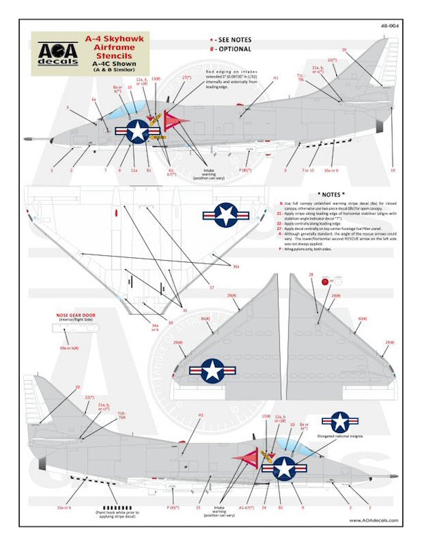 AOA Decals AOA48004 1:48 Douglas Skyhawk Airframe Stencils