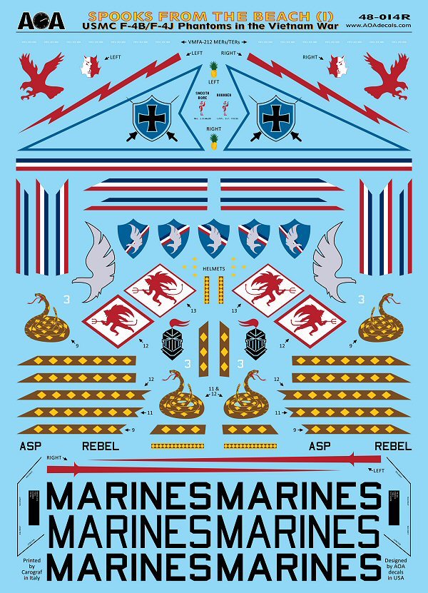 AOA Decals AOA48014R 1:48 UPDATED AND SPOOKS FROM THE BEACH
