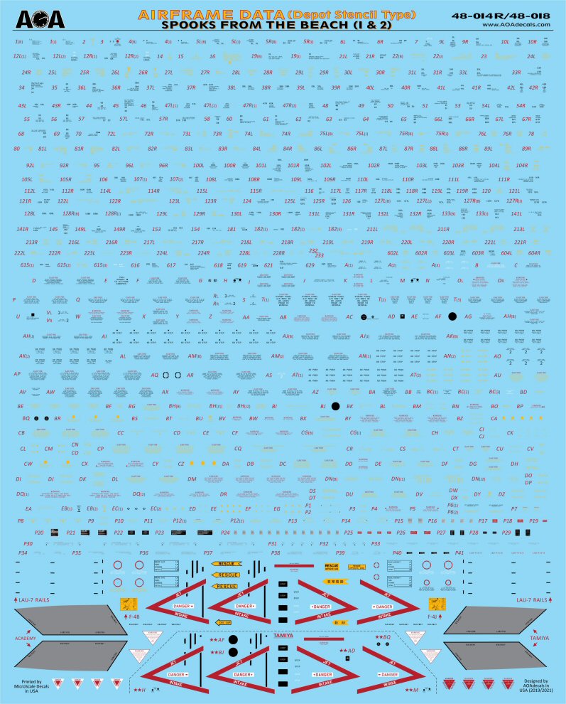 AOA Decals AOA48014R 1:48 UPDATED AND SPOOKS FROM THE BEACH
