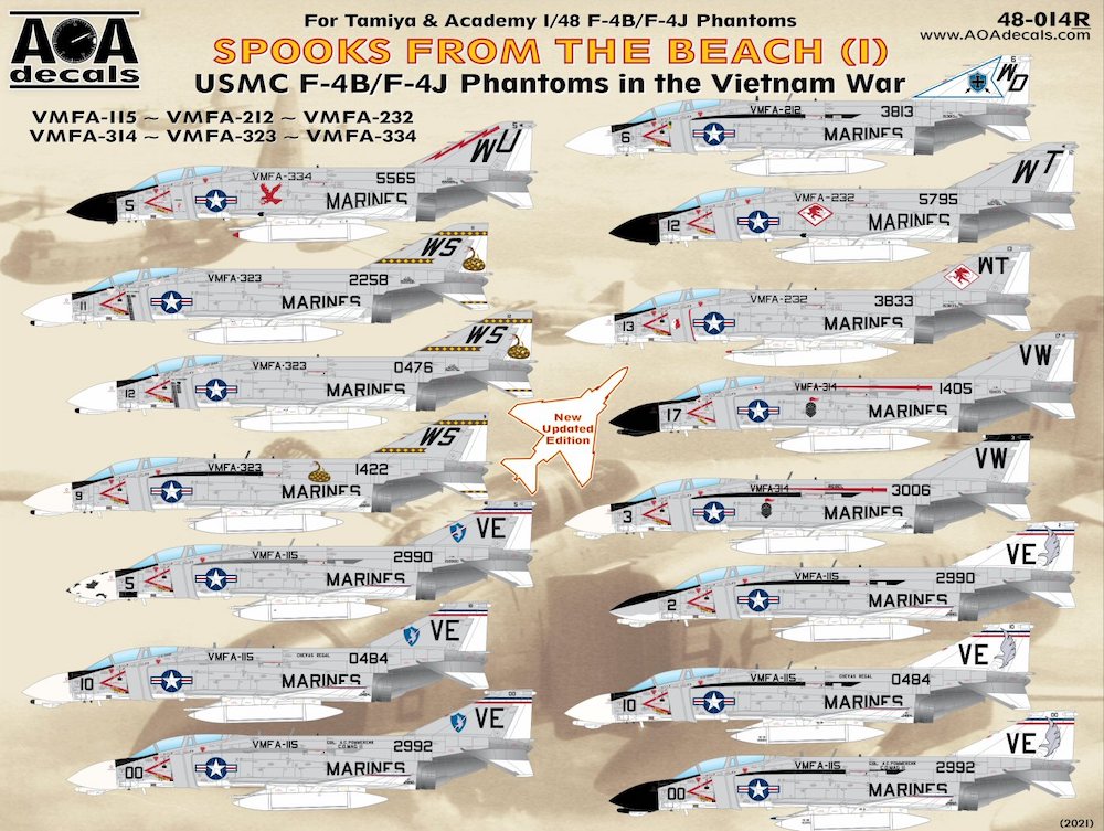 AOA Decals AOA48014R 1:48 UPDATED AND SPOOKS FROM THE BEACH