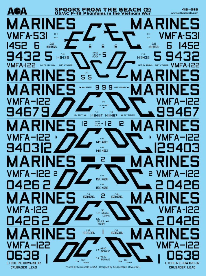 AOA Decals AOA48018 1:48 SPOOKS FROM THE BEACH