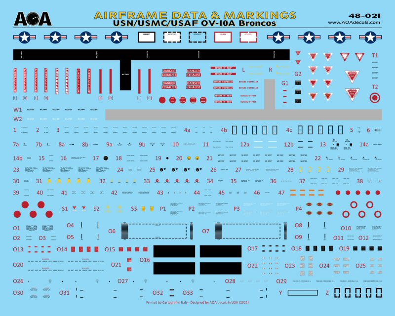 AOA Decals AOA48021 1:48 Airframe Data & Markings