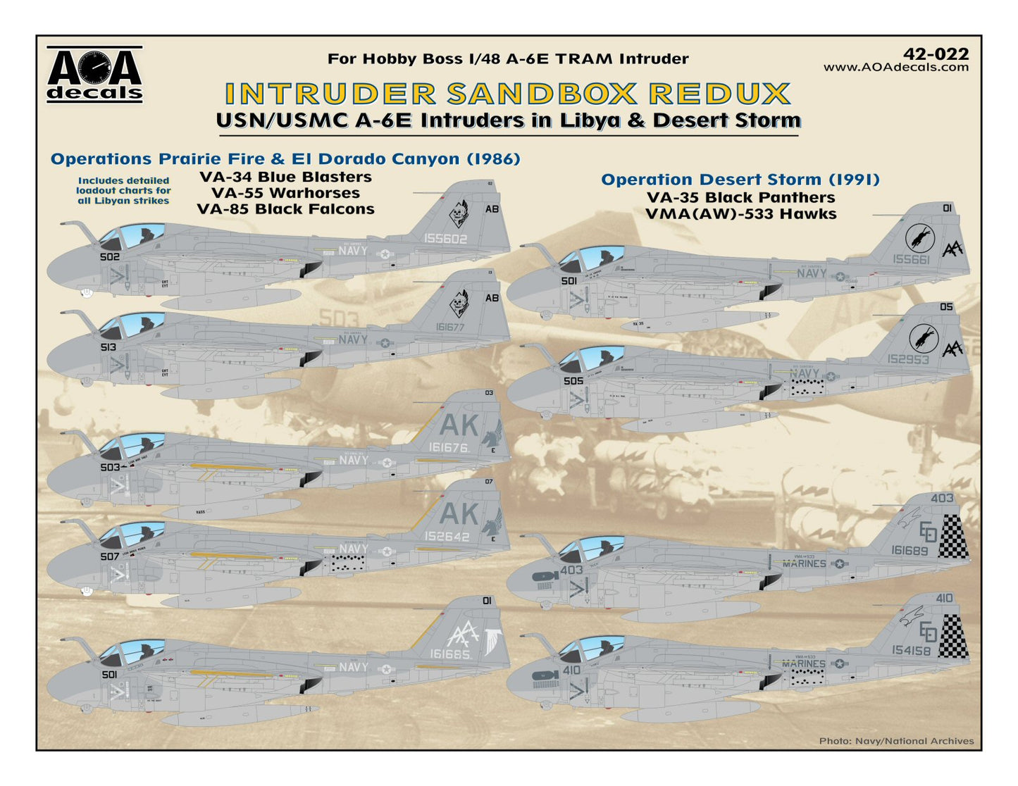 AOA Decals AOA48022 1:48 Grumman Intruder Sandbox Redux