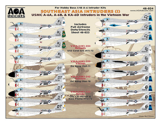 AOA Decals AOA48024 1:48 Southeast Asia Grumman Intruders