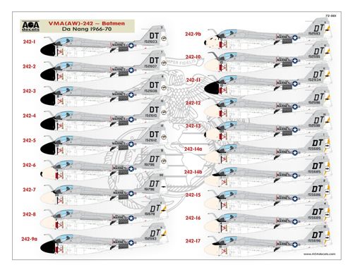 AOA Decals AOA72001 1:72 Grumman Intruders from the Beach