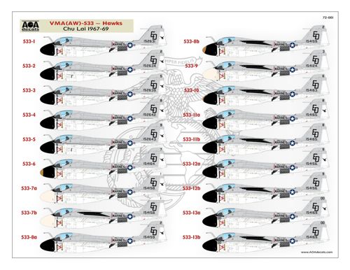 AOA Decals AOA72001 1:72 Grumman Intruders from the Beach