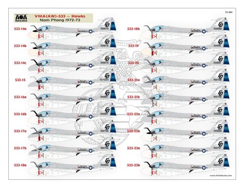 AOA Decals AOA72001 1:72 Grumman Intruders from the Beach