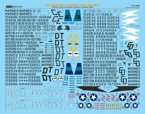 AOA Decals AOA72001 1:72 Grumman Intruders from the Beach