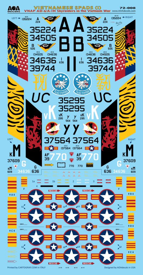 AOA Decals AOA72008 1:72 VIETNAMESE SPADS