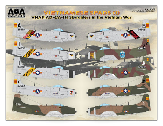 AOA Decals AOA72008 1:72 VIETNAMESE SPADS